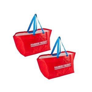 2 Pack Harbor Freight XXL Reusable Tote Bags Red 55 lb. / 19 Gallon FRAKTA Bags
